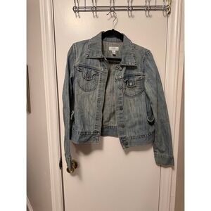 Old‎ Navy Acid Wash Distressed Denim Jacket Magazine Edition MEDIUM